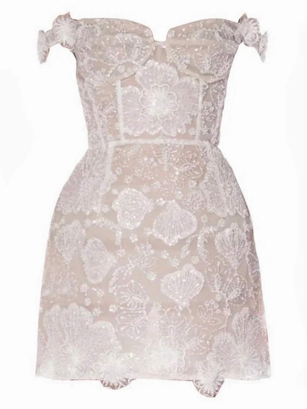 Bronx and Banco Eliana Mini Dress Floral Off-Shoulder Pink